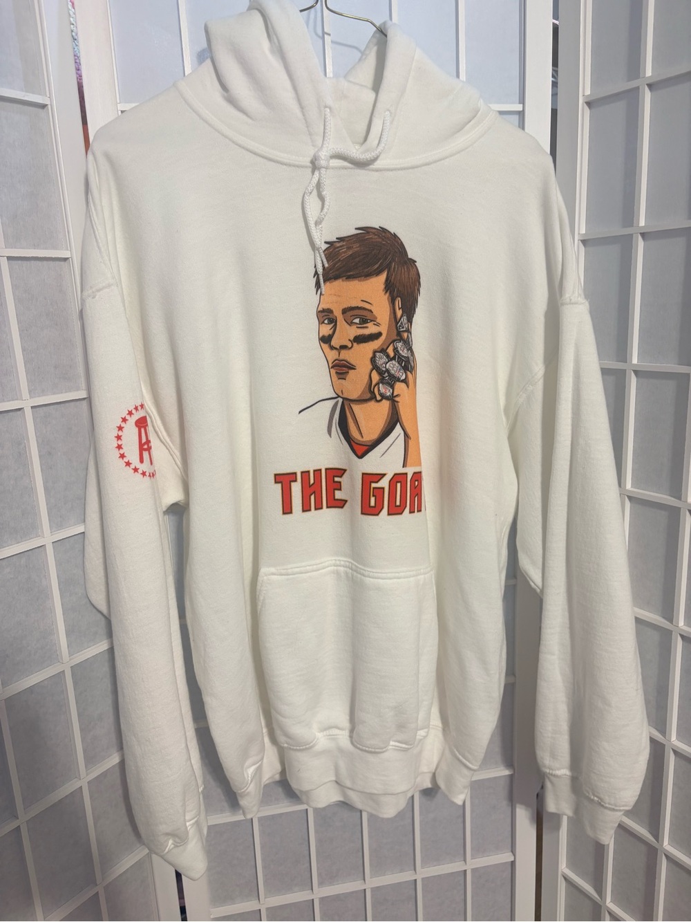 White 'The GOAT' Graphic Hoodie Sweatshirt